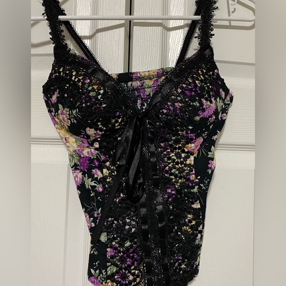 Floral corset tank top